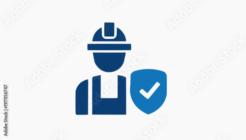 Worker insurance. Solid icon that can be applied anywhere, simple, pixel perfect and modern style. stock illustration