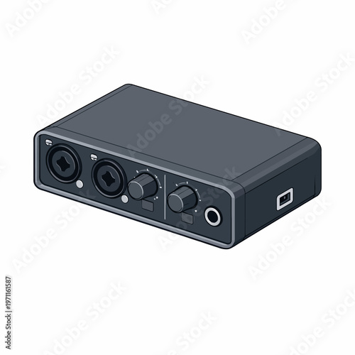 High-quality portable audio interface for versatile sound recording, an essential digital device for musicians, podcasters, and content creators seeking clear audio capture