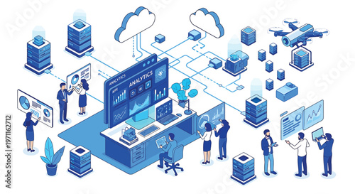 Business technology, office workflow automation, data exchange, cloud computing, network infrastructure