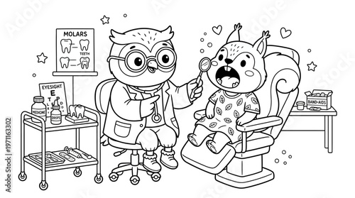 animal doctor veterinarian treating pet vector illustration
