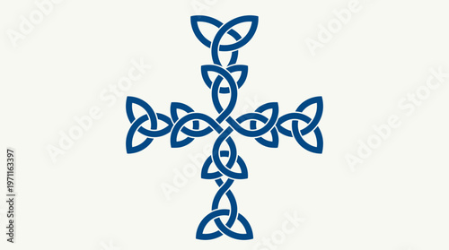 celtic knot carolingian cross religious symbol vector design