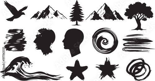 Silhouette of hands breaking free from chains against stormy sky background