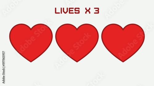 heart life icon arcade game health symbol vector illustration