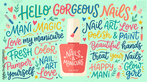 nail polish bottle cosmetic manicure beauty vector isolated