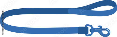 Blue dog leash with clip.