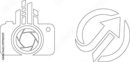Hand drawn paperclip doodle on white background minimalist office concept