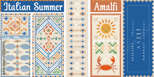 Colorful amalfi coast inspired tile patterns and summery designs