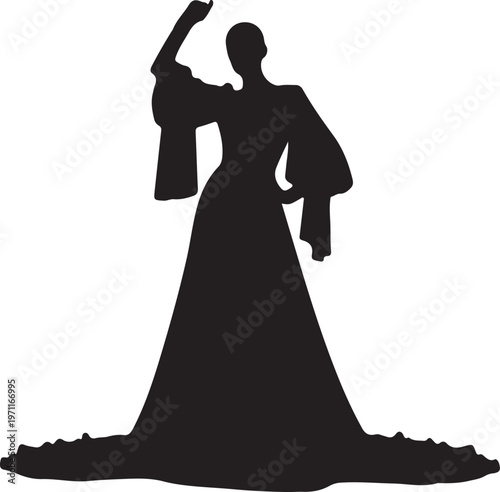 Silhouette of mountain range at dusk with gradient sky background