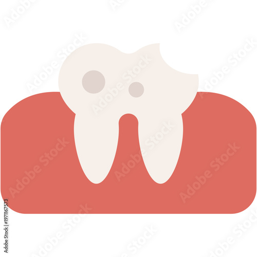 Tooth Cavity Molar Vector Icon for Dental Caries Treatment