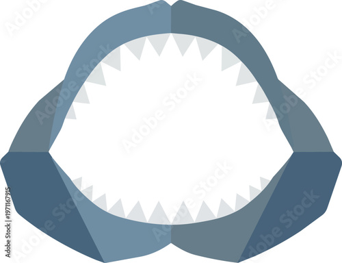 Jaw with sharp white teeth.