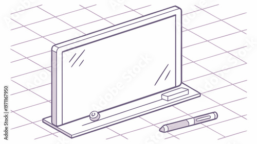 Vector school blackboard with chalk writing. Realistic texture, wooden frame. On a white background. For educational projects and websites.
