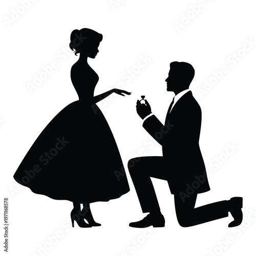 Man proposing to woman with ring