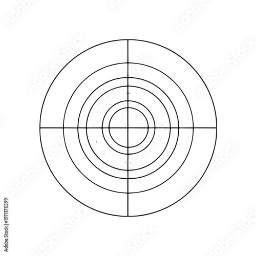 Target circle with crosshairs on white background bullseye concentric circles