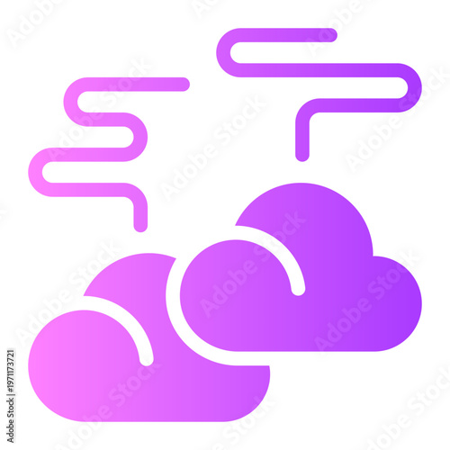 fog cloud gradient icon