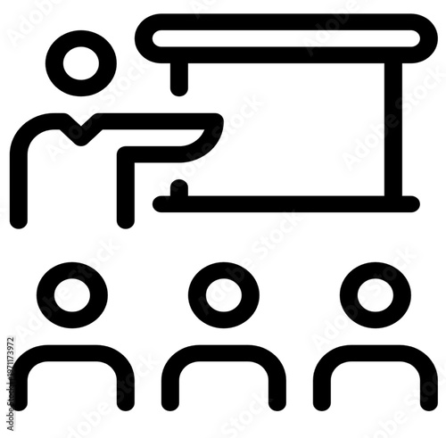 Presentation, meeting, conference, seminar, training, seminar icon, vector illustration