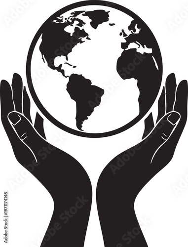 Hands gently cradling a globe symbolizing global unity and care for the planet