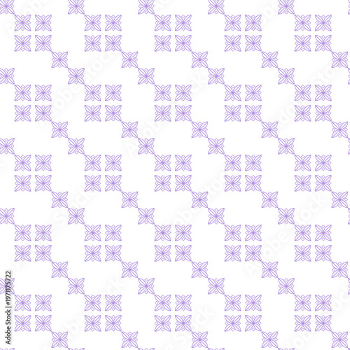 Purple floral geometric repeating pattern isolated on transparent background