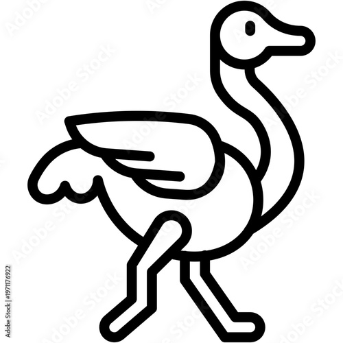 Ostrich in Wildlife, Animal Kingdom Vector Icon
