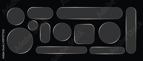 Glass Effect Design with Smooth Rounded Shapes on Black Background 2
