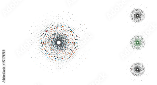 Vibrant Network Visualization with Central Node and Diverse Connections Displayed