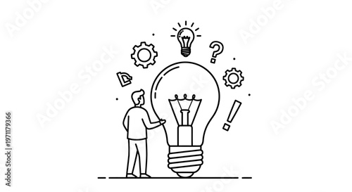 A man thinking with a lightbulb moment.