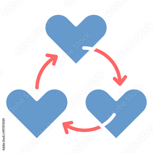 Love Triangle Vector Icon