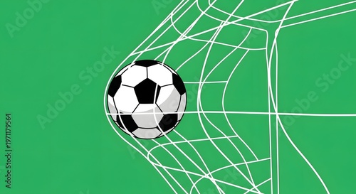 Wallpaper Mural Soccer ball in net goal scored sports action illustration. Torontodigital.ca