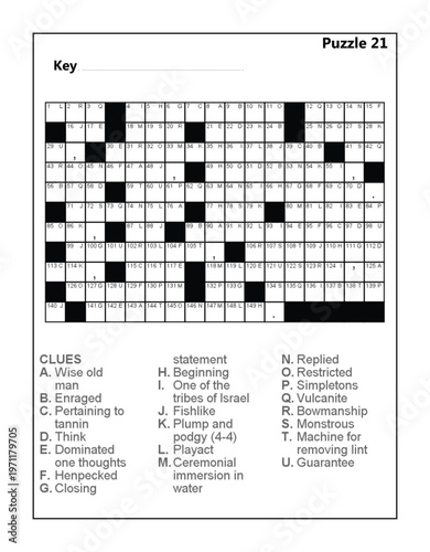 Printable Word Puzzle 21: Cryptogram Clues and Brain Teasers for Adults