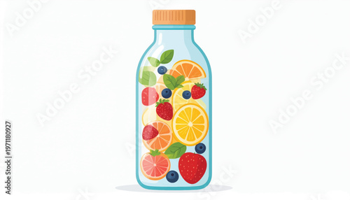 Infused Water Bottle with Fresh Fruits.
