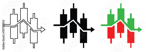 Candle stick graph chart of stock market investment trading, Bullish point, Crypto stock and forex business investment trading analysis. vector design element for cryptocurrency 