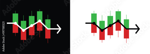 Candle stick graph chart of stock market investment trading, Bullish point, Crypto stock and forex business investment trading analysis. vector design element for cryptocurrency 