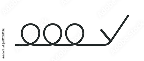 Self discipline and maintaining consistent effort toward long term goals in daily routines, a flowing line forming a repeating loop that gradually