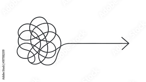 Bringing order to chaotic inputs and structuring a clear path in a demanding professional workflow, a continuous line forming irregular tangled shapes