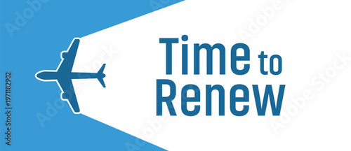 time to renew sign on white ackground