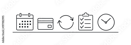 Personal finance automation and bill payment scheduling for simplifying money management and avoiding missed payments, calendar page, credit card