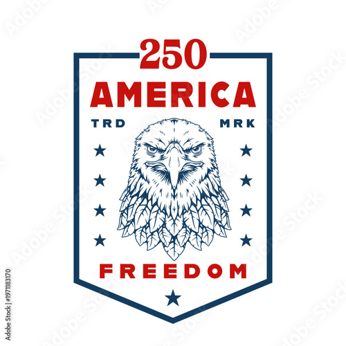 250 America freedom badge