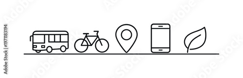 Urban mobility and smart transportation solutions for efficient city movement and reduced environmental impact in modern urban life, bus, bicycle