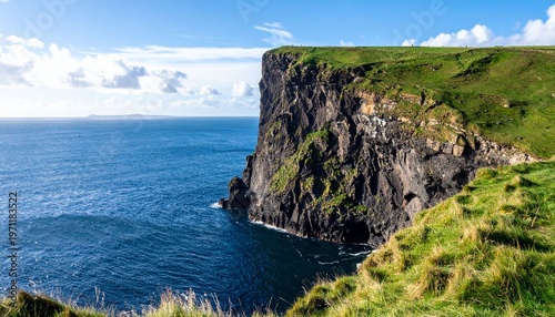 Coastal cliff and ocean landscape
