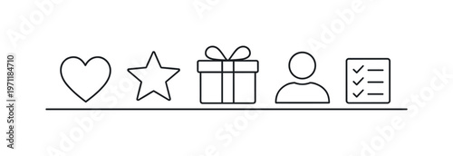 Customer retention strategy and loyalty program management for increasing repeat engagement and long-term business value, heart, star, gift box, user