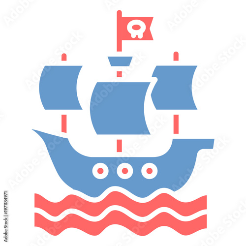 Pirate Ship Vector Icon