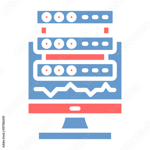 Server Monitoring Vector Icon