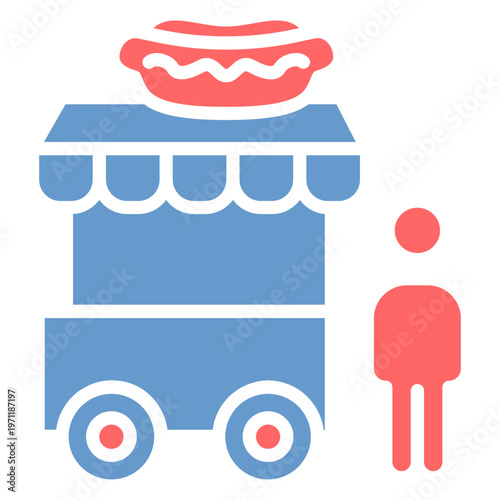 Hot Dog Stall Vector Icon