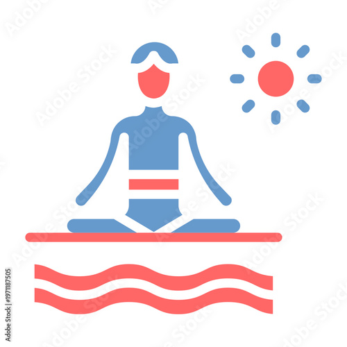 Beach Yoga Vector Icon