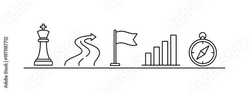 Business strategy planning and long-term vision development for guiding company growth and achieving competitive advantage, chess king, roadmap path