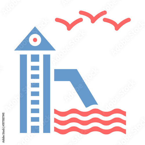 Water Slide Vector Icon