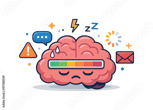 Cognitive saturation and diminishing attention span focused on reduced ability to process information after prolonged exposure to stimuli in digital