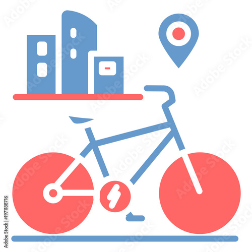 Electric Bike City Tours Vector Icon