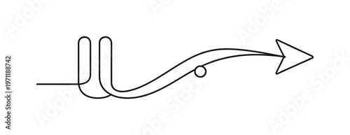 Maintaining steady discipline and avoiding procrastination in long term personal development, a flowing line forming a pause symbol that seamlessly