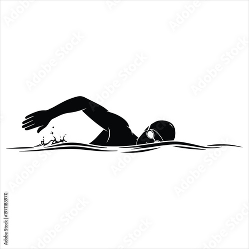 vector illustration of a swimming
