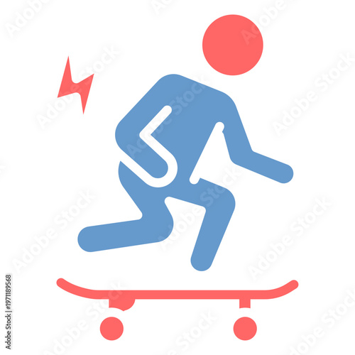 Skateboard Injury Vector Icon
